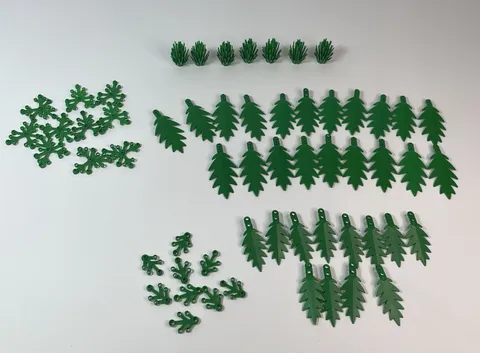 LEGO Green Plants Leaves Foliage Lot 58pc Tree Fern Bush Landscape Bulk Parts