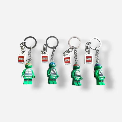 Lego Teenage Ninja Turtle Minifigure Keychain Set 2013 Great Condition