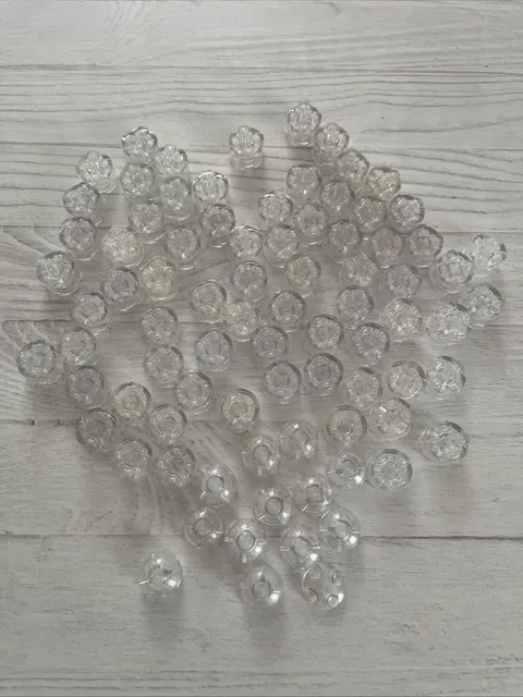 LEGO LOT 81 PCS TRANS CLEAR ROUND 2X2 BRICK DOME VARIETY BUILDING PIECES