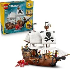 LEGO Creator 3 in 1 Iconic Pirate Ship Toy - Building Set for Boys & Girls-31387
