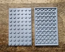 LEGO Light Bluish Gray Plate 6 x 10. QTY 2. Part No. 3033.