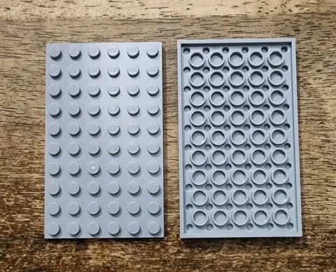 LEGO Light Bluish Gray Plate 6 x 10. QTY 2. Part No. 3033.