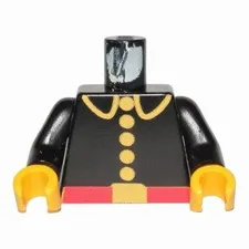 LEGO Minifigure Torso Fire Uniform with Red Belt and Yellow Lapels