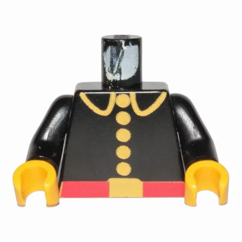 LEGO Minifigure Torso Fire Uniform with Red Belt and Yellow Lapels