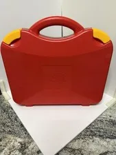 Lego Red Carrying Case Hard Plastic Latching Storage Box with Dividers