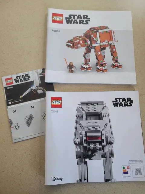 Lego Star Wars Gingerbread AT-AT Walker 40806 & AT-AT 75440 *Manuals Only* LOT