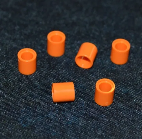 (6) 1x1 Orange Small / Half Technic Sleeve / Spacer Bricks - NEW Lego Parts ~