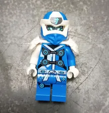 LEGO NINJAGO Zane Blue & White Ninja Minifigure w/ Helmet & Shoulder Armor
