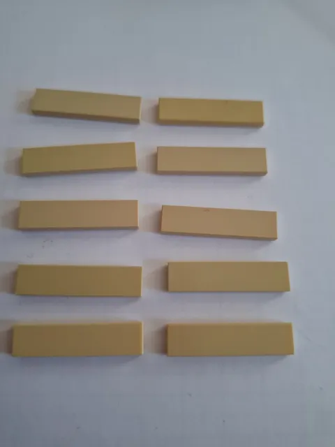 No 369.  10x Lego Tile 1x4 2431 Beige