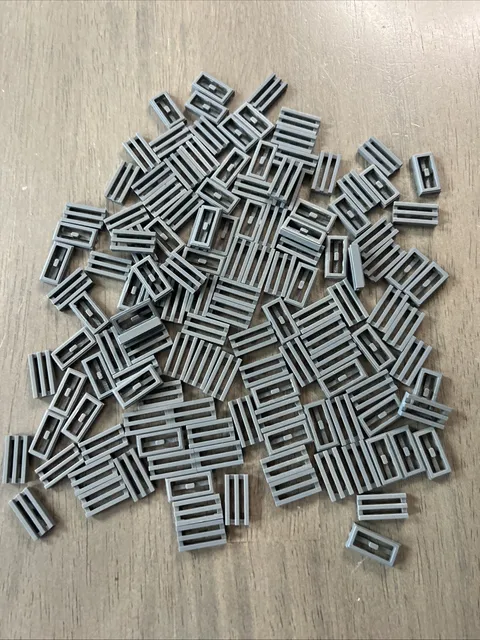 LEGO 2412b Dark Bluish Gray Tile Modified 1x2 Grille Bottom Groove Vent 139pcs