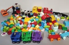 Lego Duplo Specialty Blocks Large Lot 155 Pieces + Trains + Woody