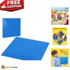 Versatile 10”x10” Blue Baseplates – Ideal for Lego Creations & Themed Displays