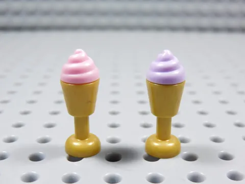 LEGO Lot of 2 Ice Cream w/ Gold Goblet Pink Purple Accessory Minifig BV