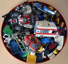 LEGO Bricks Lot 3lb Mixed Parts with Partial Builds And Non Standard Pieces