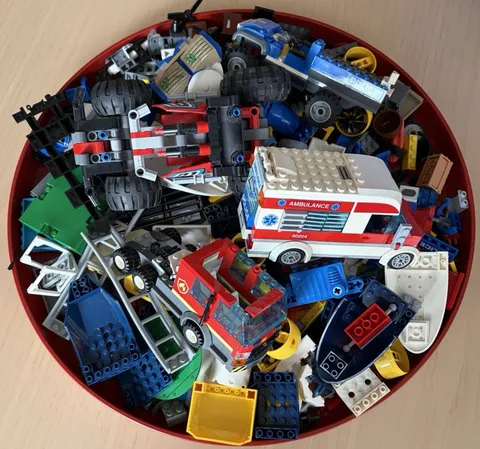 LEGO Bricks Lot 3lb Mixed Parts with Partial Builds And Non Standard Pieces