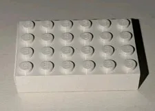 Lego 6x4 White Brick Piece Part # 2356 Building Block 4 x 6 4x6x1 6 x 4 4x6