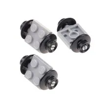 3x lego Railway Axis 2x2 Neu-Hell Grey Wheel Black Cross Rim Train 4600 50254
