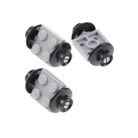 3x lego Railway Axis 2x2 Neu-Hell Grey Wheel Black Cross Rim Train 4600 50254