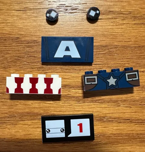 LEGO Brickheadz CAPTAIN AMERICA printed pieces