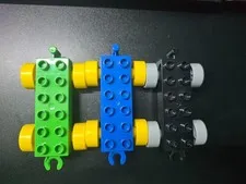 LEGO DUPLO Vehicle Base Lot of 3 Green Black Blue Yellow Wheels