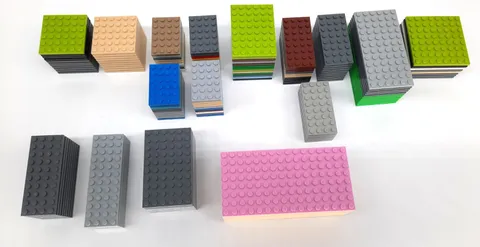 LEGO Baseplate Lot of 161, (2 lbs), Mixed Sizes & Colors LEGO Plates, (W1-A)