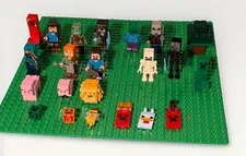 LEGO Minecraft Minifigure Lot Steve Alex Zombie Creeper Skeleton Warden Mob