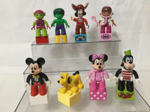 Lego duplo Disney figures, Mickey,Minnie,Doc Mcstuff,Gremli,Goofy,Hook,,etc,,,X8
