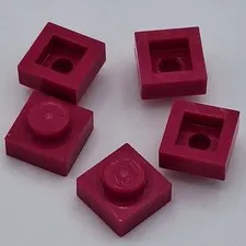 Lego - 5 Basic Dark Pink 1 x 1 Stud Plates 3024