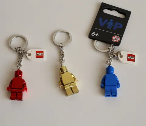 Lot of 3 LEGO Minifigure People Keychains - 3 Different Colors - Displayed Only