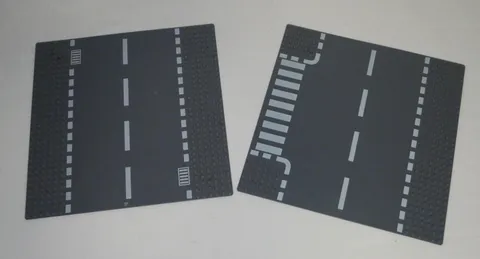 Lego Parts 44338 44341 Baseplate 32x32 10”x10” Road Driveway Crosswalk Dark Gray