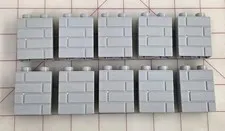 Lot of 10 Lego Duplo 2x1x2 Gray Brick Pattern Blocks
