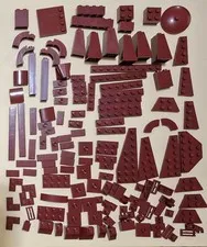 Lego Lot Dark Red Burgundy 140 Plates Slopes Tiles Pillars  Wedges Spare Parts