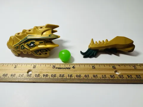 Lego Ninjago Golden Dragon Head Parts 70503 93071pb03 93072pb05 + Green Ball