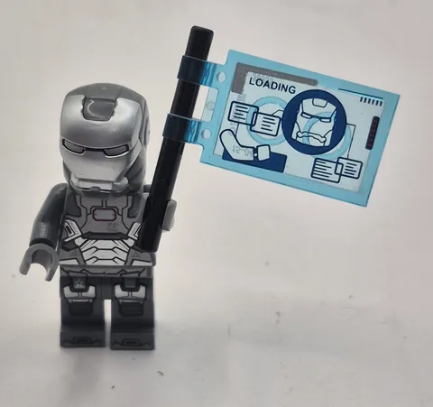 LEGO Marvel Iron Man Minifigure Silver Hexagon Chest Helmet Hologram Flag Super 