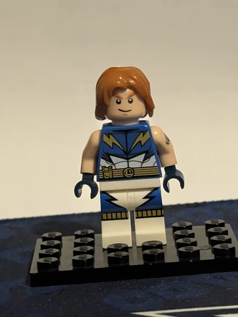 LEGO DC Lighning Lad Minifigure Blue/White Outfit w/ Belt & Lightning Print