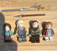 LEGO The Hobbit Minifigure Lot 4 Frodo Legolas Tauriel Bilbo w/ Weapons