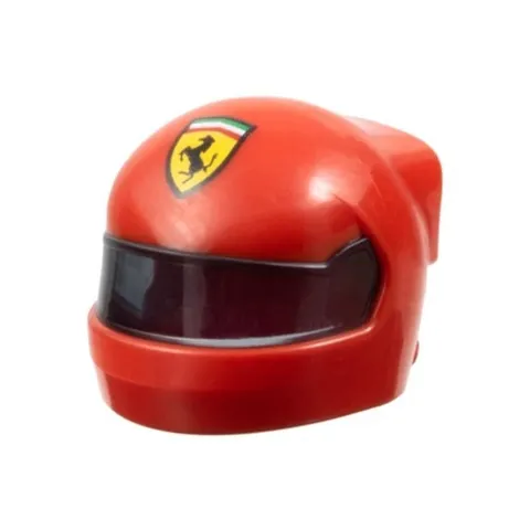 LEGO - Minifig, Helmet Formula 1 w/ Trans-Black Visor and Printed Ferrari Logo