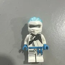 LEGO NINJAGO Zane White Ninja Minifigure w/ Trans-Light Blue Spiky Hair