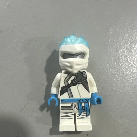LEGO NINJAGO Zane White Ninja Minifigure w/ Trans-Light Blue Spiky Hair