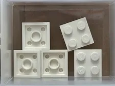 LEGO Parts - White Plate 2 x 2 - No 3022 - QTY 5