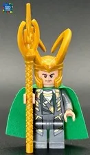 LEGO Minifigure Marvel Super Heroes Loki sh0033 Green Cape Scepter