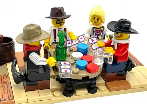 Lego Cowboy Western Minifigures & Saloon Poker Game - Wild West Frontier