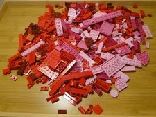 Lego Bulk Bricks Pink Red Maroon Bright Pink Pieces Random Lot Color Plate