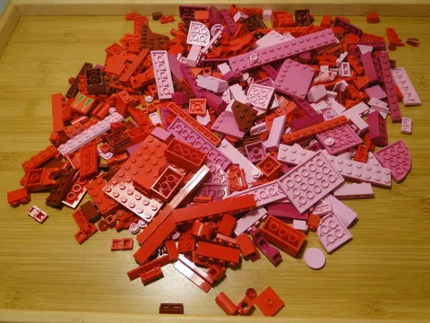 Lego Bulk Bricks Pink Red Maroon Bright Pink Pieces Random Lot Color Plate