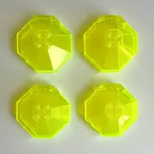 LEGO piece number 2418 transparent neon green 6x6x2 octagonol canopy lot of 4