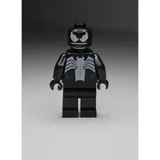 LEGO Venom Minifigure Black Suit White Spider Emblem Marvel