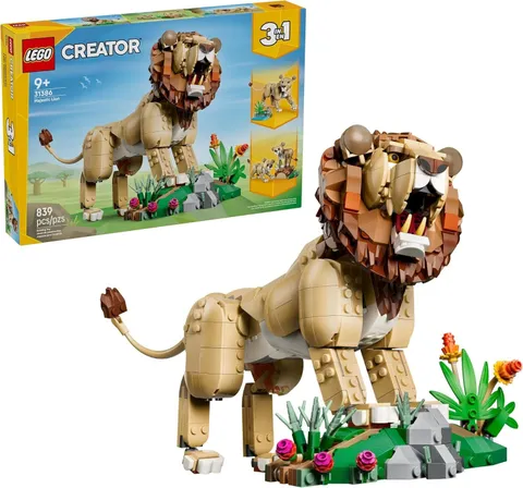 LEGO Creator 3 in 1 Wild Animals: Majestic Lion 31386 Building Toy Set New Gift