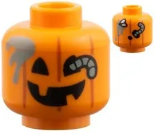 Lego NEW Trash MONSTER Minifigure HEAD Orange Pumpkin Worm Fly 71052 Part