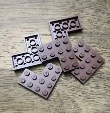 LEGO Reddish Brown Plate 4 x 4 Corner QTY 5. Part No. 2639.