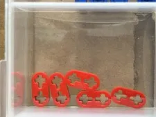 LEGO Parts - Red Technic, Liftarm Thin 1 x 2 - Axle Holes - No 41677 - QTY 5